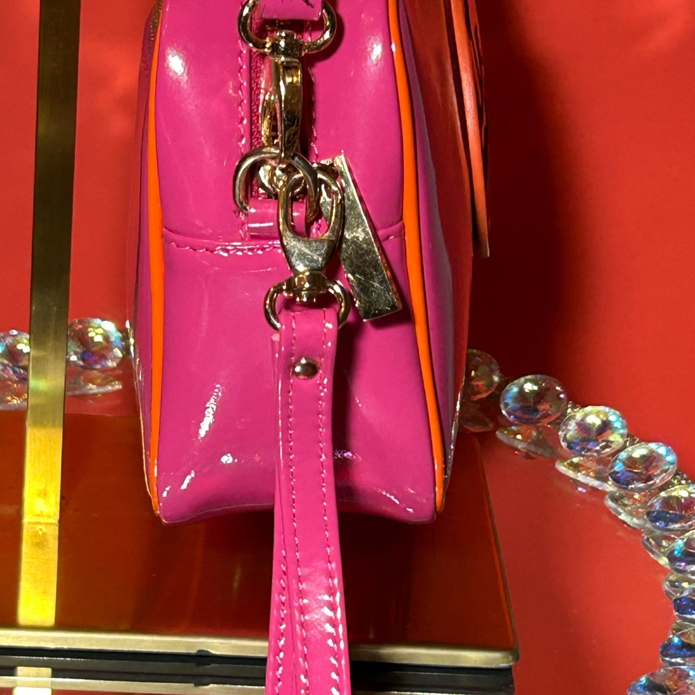 Tory Burch Vibrant Pink and Orange Crossbody Bag 8” x 6” x 5” - Picture 3 of 13